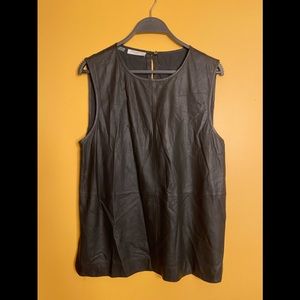 Equipment leather & silk tank size small
